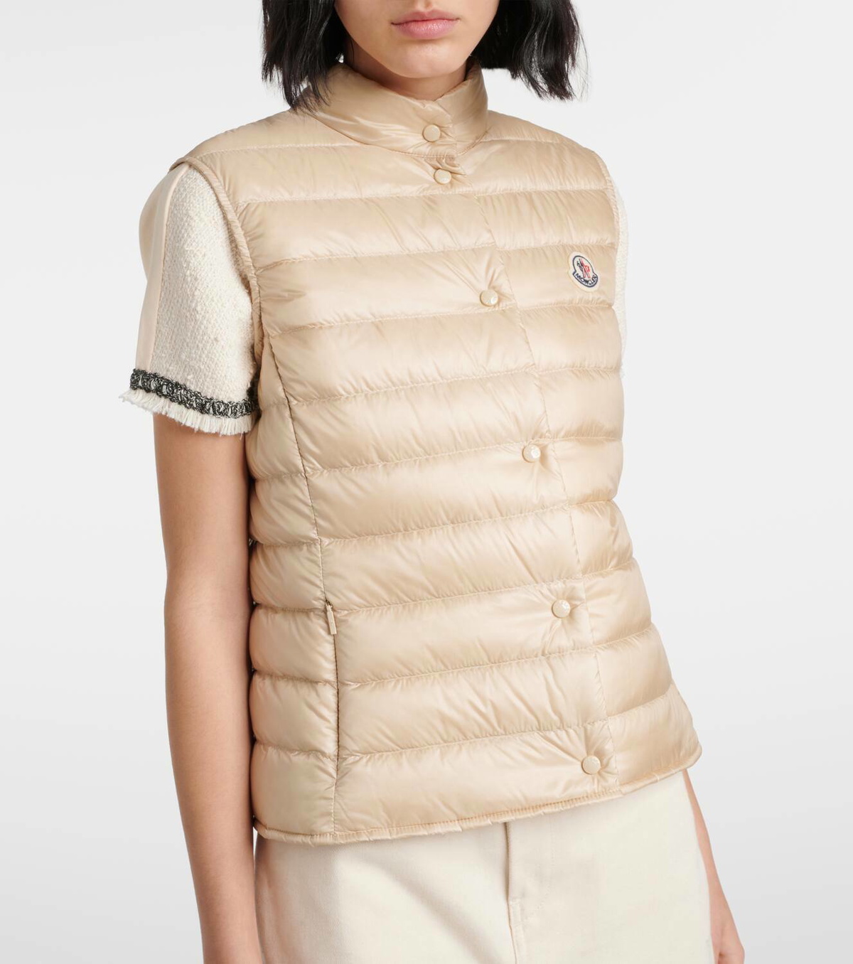【関税&送料込み】Moncler Beige Quilted Vest With Diamond Moncler Liane down vest Moncler