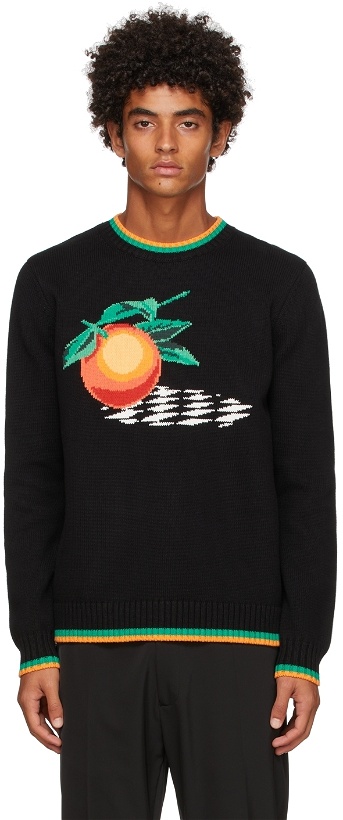 Photo: Casablanca Black Intarsia Orange Sweater