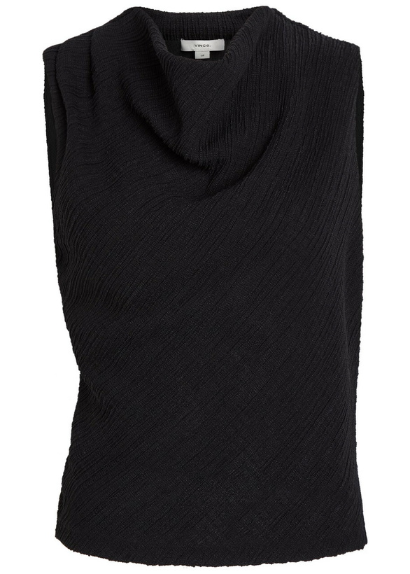 Photo: Vince Shadow Draped Textured Fine-knit top Black