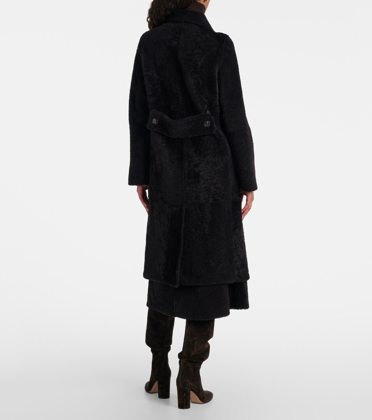 Yves Salomon Double-breasted shearling coat