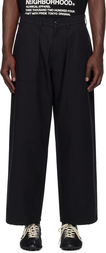 Photo: Neighborhood Black Wide Baker Trousers