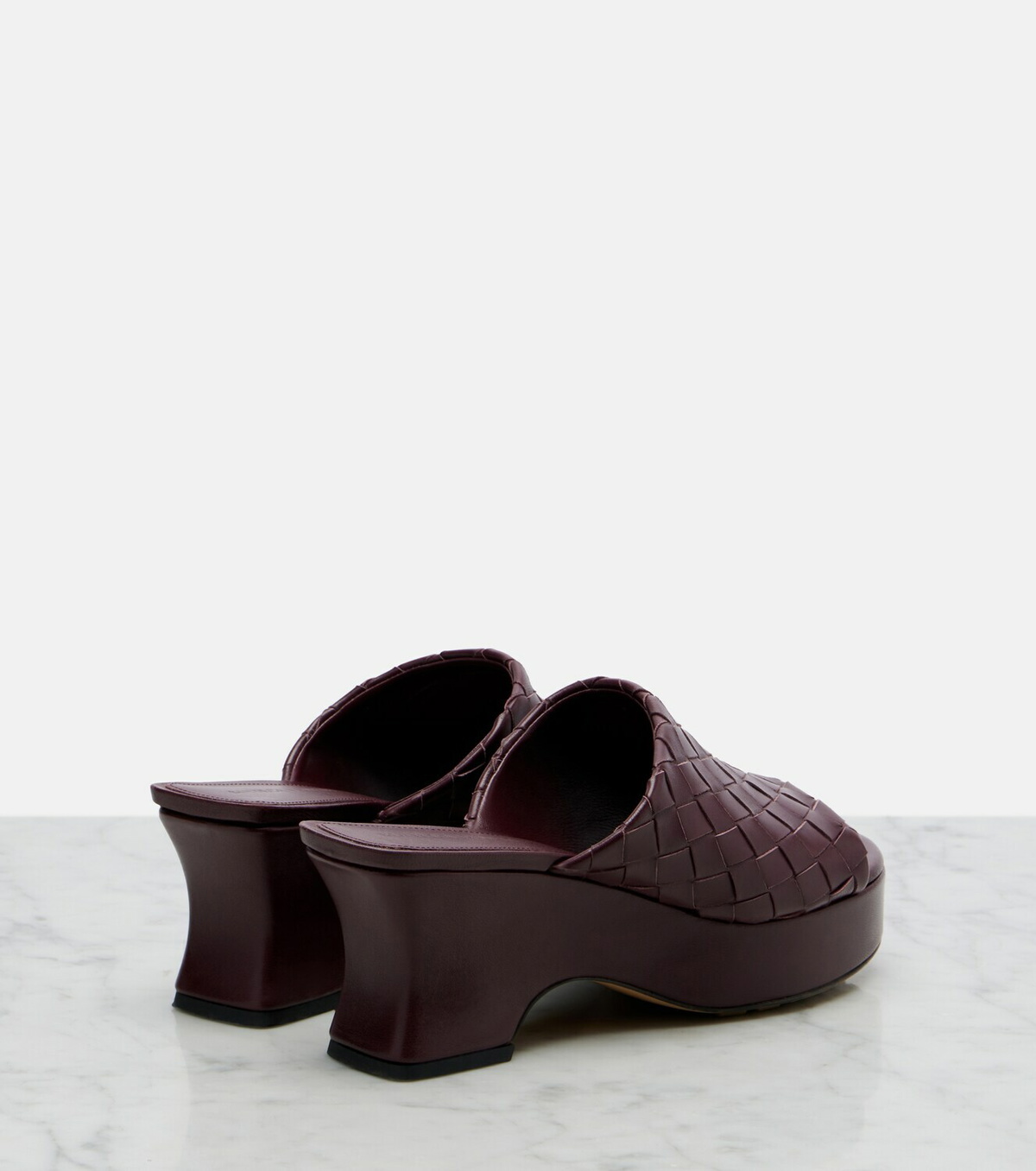 Bottega Veneta Rosita Intrecciato leather wedge mules