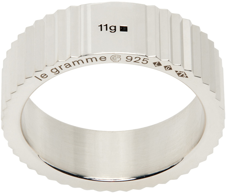 Photo: Le Gramme Silver 'La 11 Grammes' Guilloché Ribbon Ring