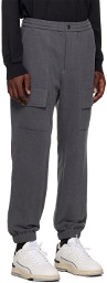 Solid Homme Gray Drawstring Cargo Pants