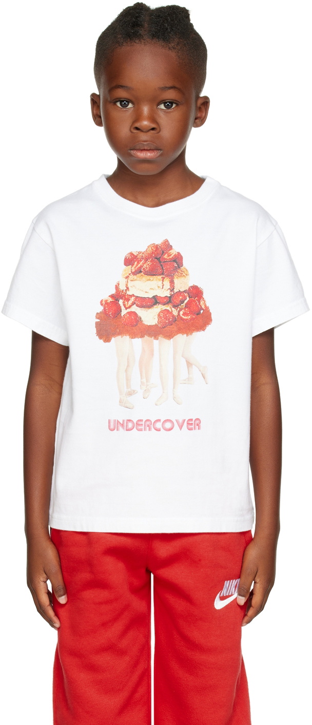 UNDERCOVER Kids White Strawberry T-Shirt Undercover