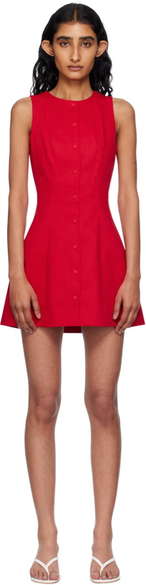 Photo: Mirror Palais Red 'La Robe en Rouge' Denim Minidress