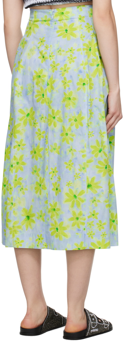 Marni Blue Graphic Midi Skirt Marni