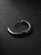 KOLOURS JEWELRY - Fortis Small 18-Karat Blackened Gold Diamond Single Hoop Earring