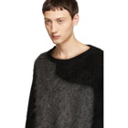 Yohji Yamamoto Black and Grey Mohair Crewneck Sweater