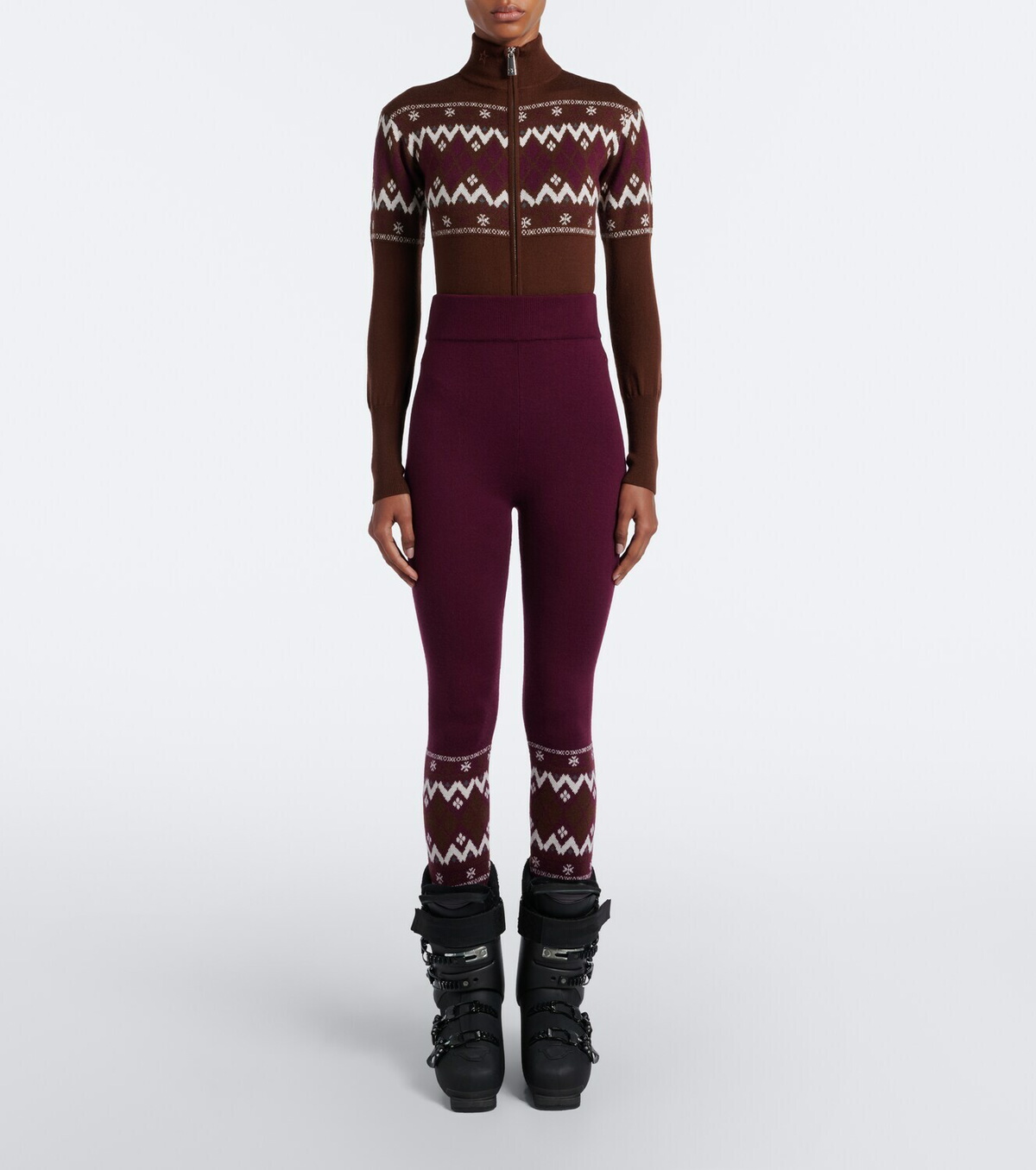 Perfect Moment Fair Isle wool bodysuit
