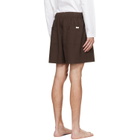Tekla Brown Poplin Pyjama Shorts