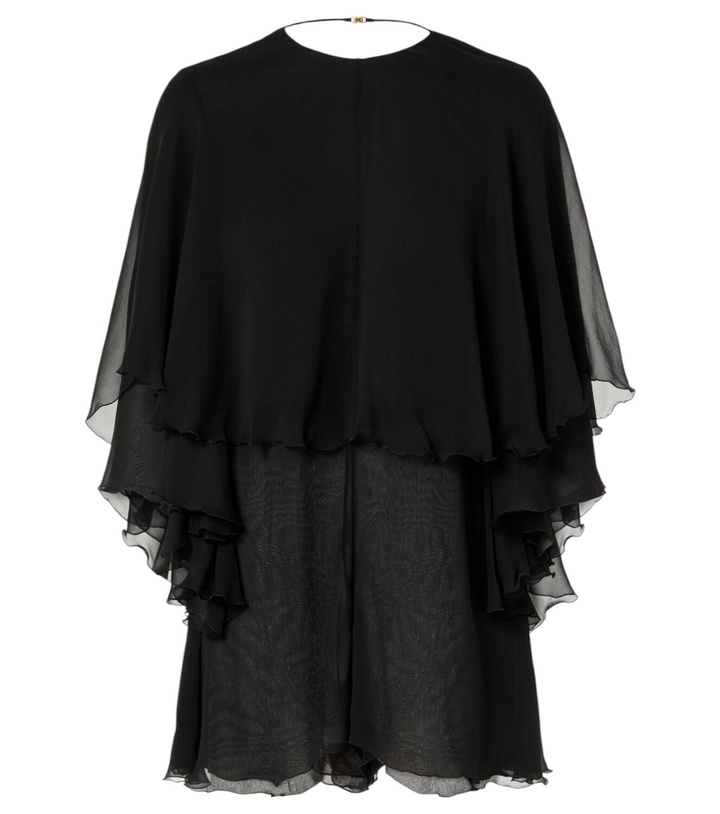 Photo: Saint Laurent Ruffled silk crêpe muslin playsuit
