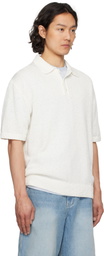 Solid Homme White Knit Polo