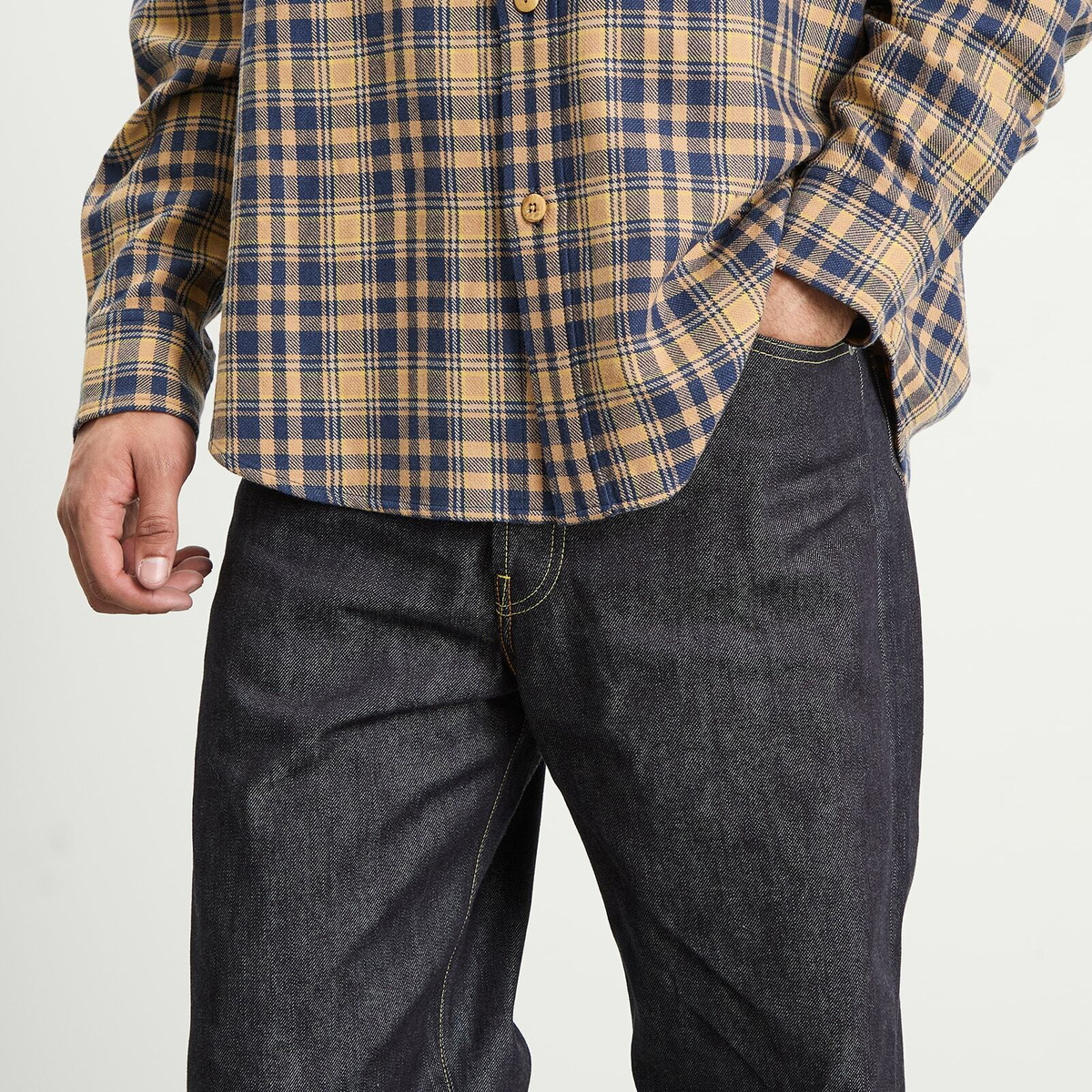 Visvim Men's Social Sculpture 01 Wide Unwashed Jeans in Indigo