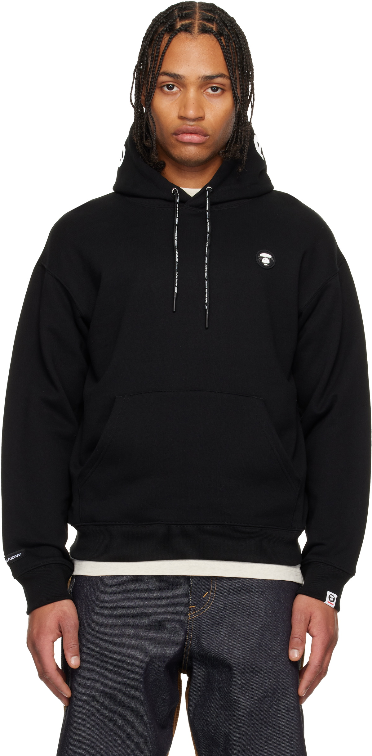 AAPE by A Bathing Ape Black 'AAPENOW' Moonface Hoodie