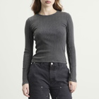 mfpen Women's Long Sleeve Rib T-Shirt in Washed Graphite