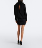 Valentino Feather-trimmed silk georgette minidress