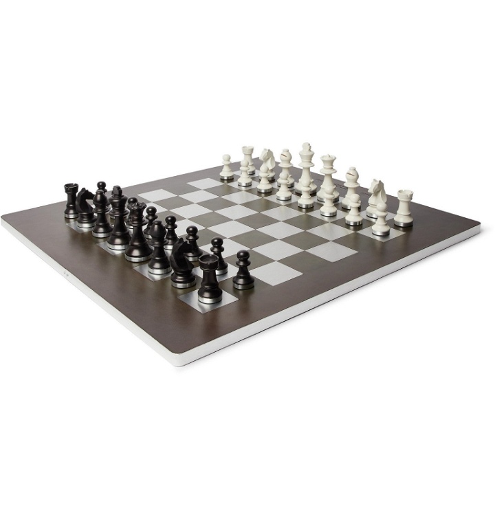 Photo: Berluti - Venezia Leather, Metal and Wood Chess Set - Black
