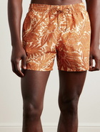 Etro - Slim-Fit Mid-Length Logo-Appliquéd Printed Swim Shorts - Orange