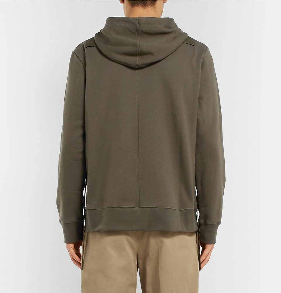 Craig Green - Poplin-Panelled Cotton-Blend Jersey Zip-Up Hoodie - Men - Green