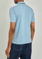 PS Paul Smith Striped-trim Piqué Stretch-cotton Shirt Light Blue