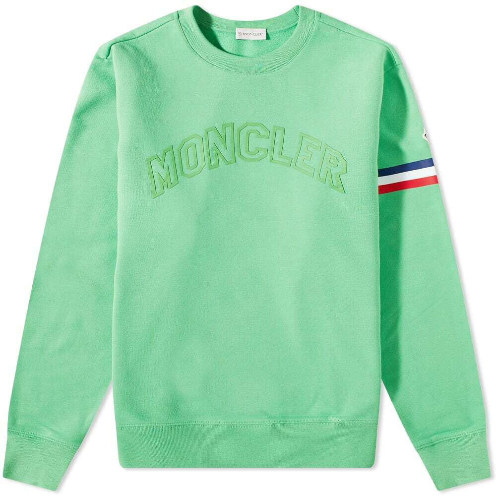 Moncler Men's Arch Logo Crew Sweat in Green Moncler