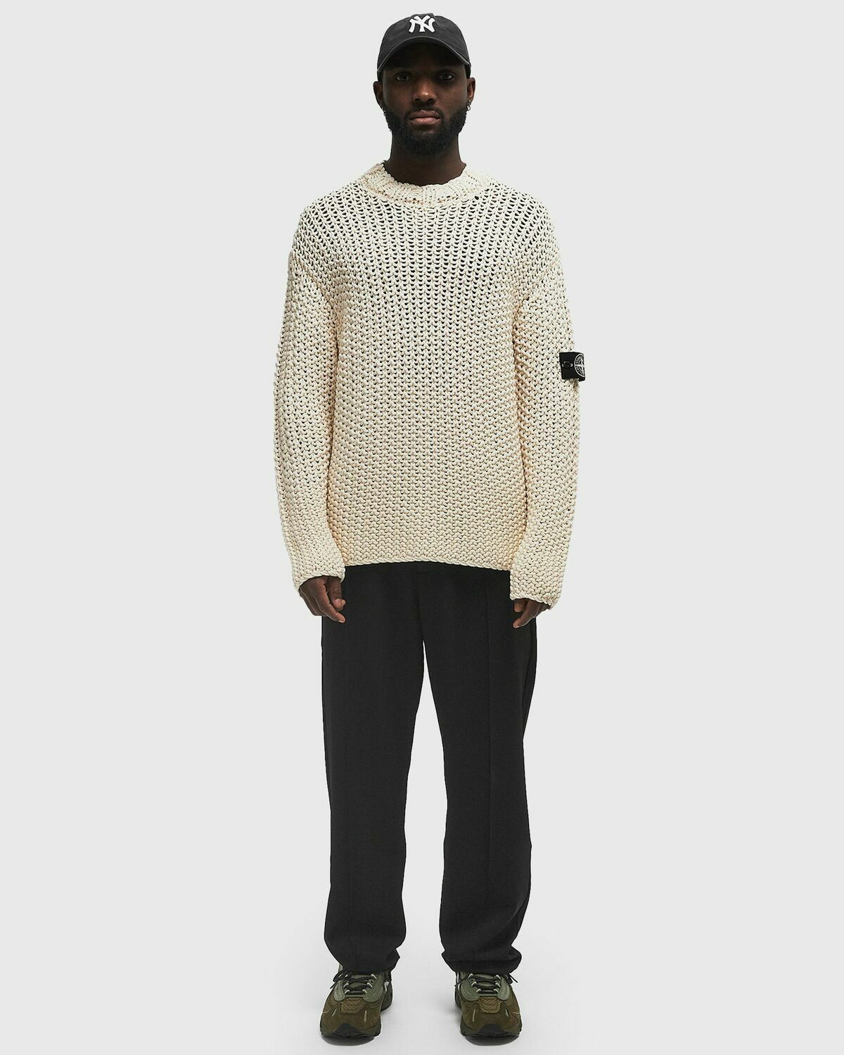 Stone Island UV-REACTIVE KNIT SWEATER purple/beige Mens Pullover