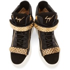 Giuseppe Zanotti Black and Gold Archer Dual High-Top Sneakers