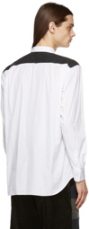 Comme des Garçons Shirt White & Grey Cotton & Wool Button Up Shirt