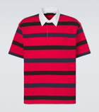 Prada Oversized striped cotton piqué polo shirt