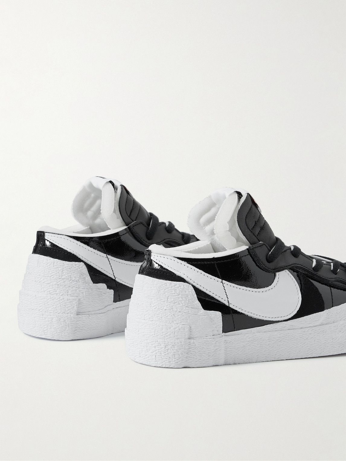 Nike - Sacai Blazer Low Suede-Trimmed Leather Sneakers - Black Nike