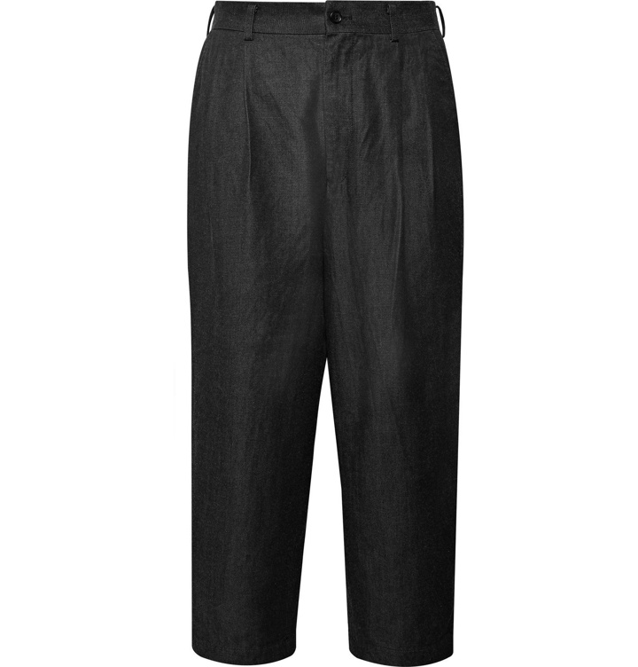 Photo: Comme des Garçons HOMME - Cropped Garment-Dyed Cotton and Nylon-Blend Twill Trousers - Black