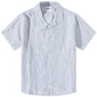 Corridor Men's Linen Stripe Vacation Shirt in Blue