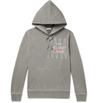 Helmut Lang - Pelvis Records Logo-Embroidered Printed Loopback Cotton-Jersey Hoodie - Gray
