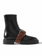 Maison Margiela - Tabi County Strap-Detailed Patent-Leather Boots - Black