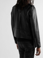 John Elliott - Slim-Fit Full-Grain Leather Biker Jacket - Black