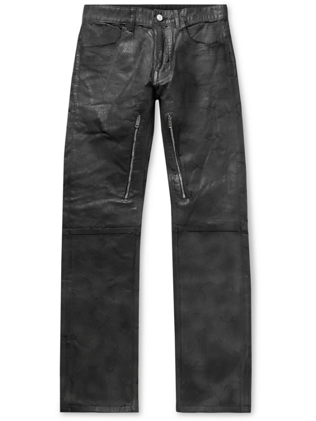 Photo: Givenchy - Zip-Detailed Painted Crackled Denim Jeans - Black