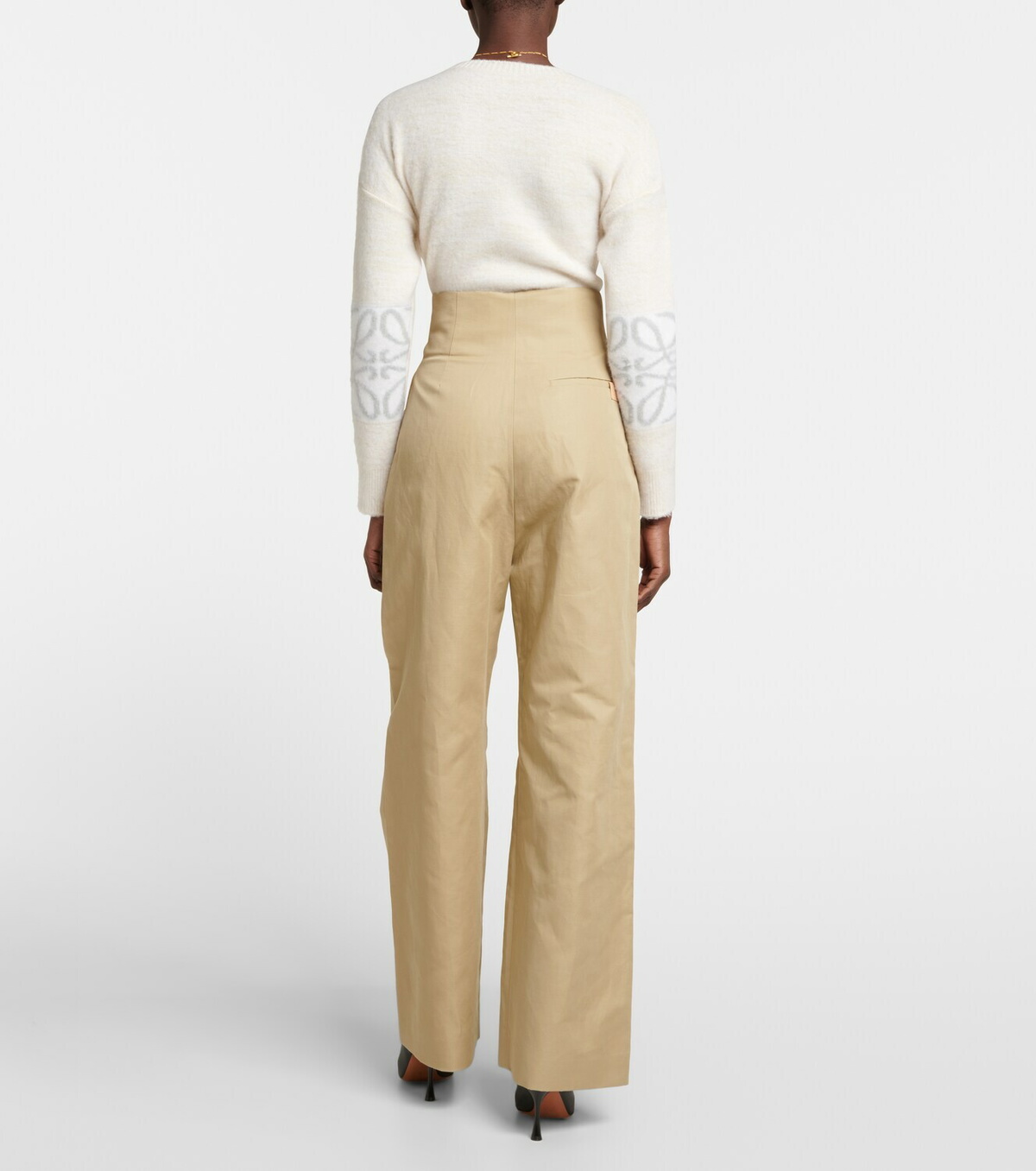 LOEWE High-rise wool and silk straight pants パンツ ブレンド Loewe High-rise Wool And Silk Straight Pants In Black | ModeSens