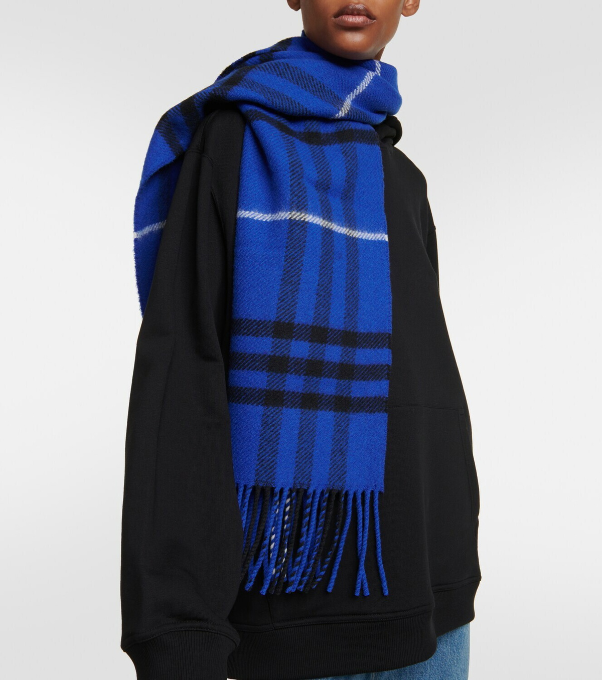 【関税&送料込】Burberry Blue Cashmere Scarf Burberry Scarf Blue Womens Burberry