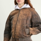 Diesel Women's L-Cobb Camouflage Leather Jacket in Brown Camouflage
