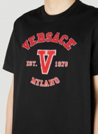 Versace - Varsity Logo Appliqué T-Shirt in Black