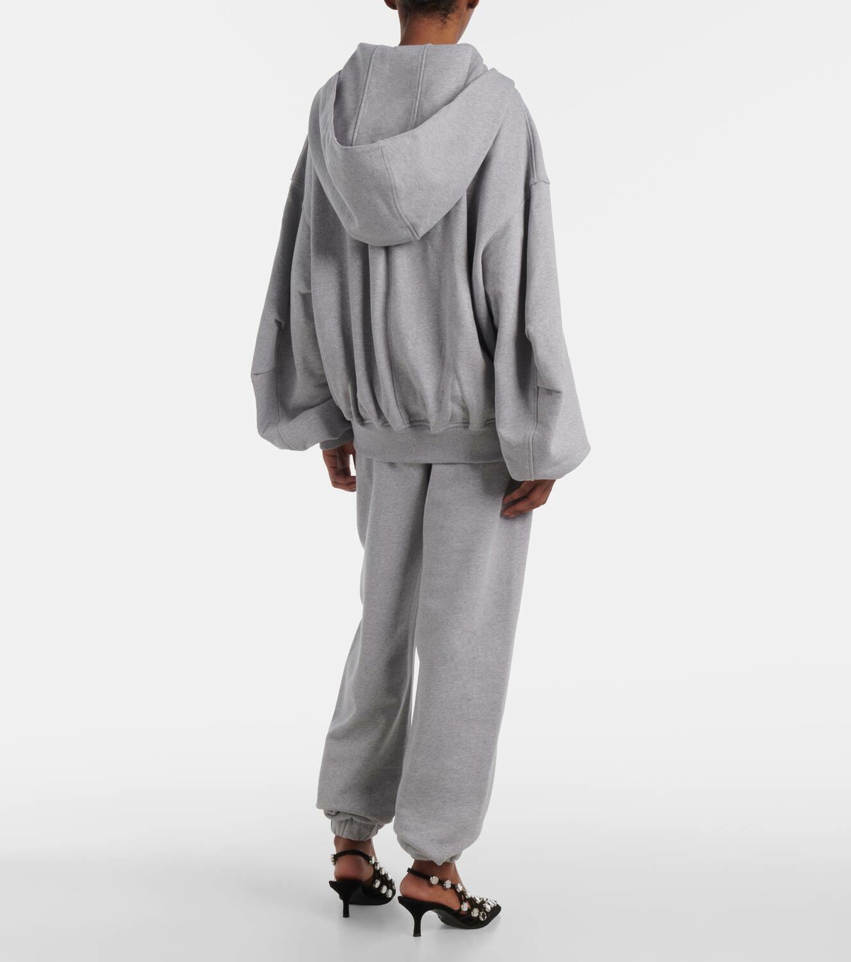 The Attico Logo cotton fleece hoodie