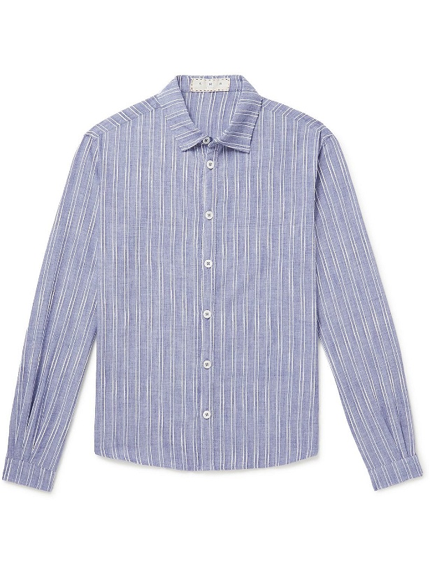 Photo: SMR Days - Holbox Striped Cotton-Voile Shirt - Blue