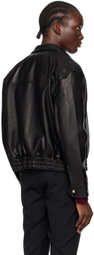 Ernest W. Baker Black Buckle Leather Jacket