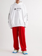 Balenciaga - PlayStation Printed Cotton-Jersey Hoodie - White