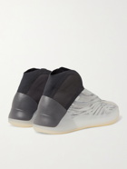 ADIDAS ORIGINALS - Yeezy Quantum Suede-Trimmed Primeknit and Neoprene Sneakers - Gray