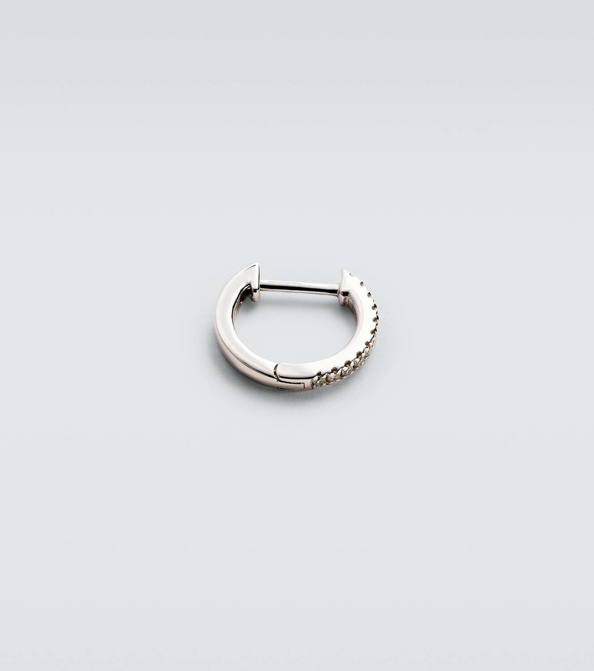 Mateo 14kt white gold single hoop earring with diamonds