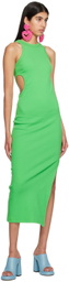 MSGM Green Cutout Midi Dress