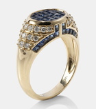 Rainbow K Lady 14kt white gold ring with sapphires and diamonds