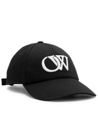 Off-white Logo-embroidered Cotton cap Black